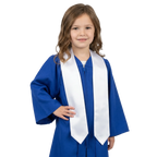 White preschool and kindergarten graduation stole for young graduates