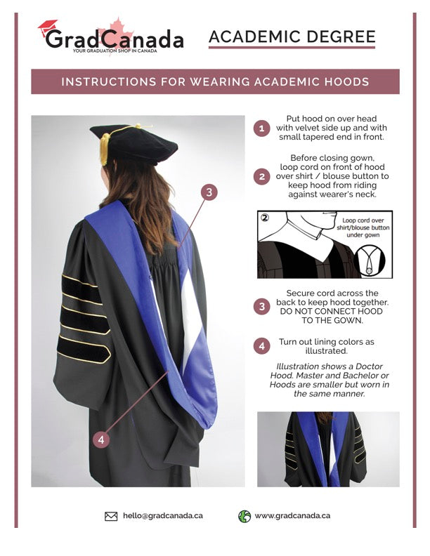 Phd Hood Royal Blue Velvet - Royal Blue & Gold