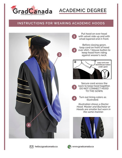 Phd Hood Royal Blue Velvet - Royal Blue & Gold