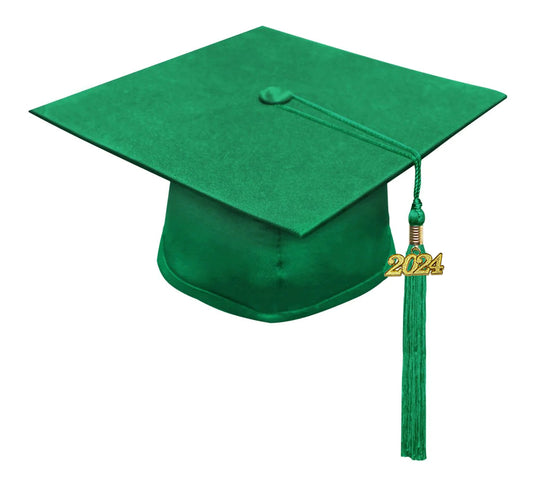 Matte Emerald Green High School Cap & Tassel - Graduation Caps