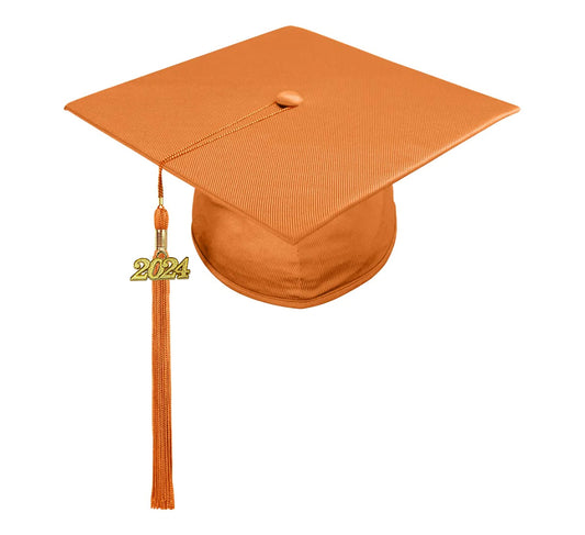 Shiny Orange High School Cap & Tassel - Graduation Caps