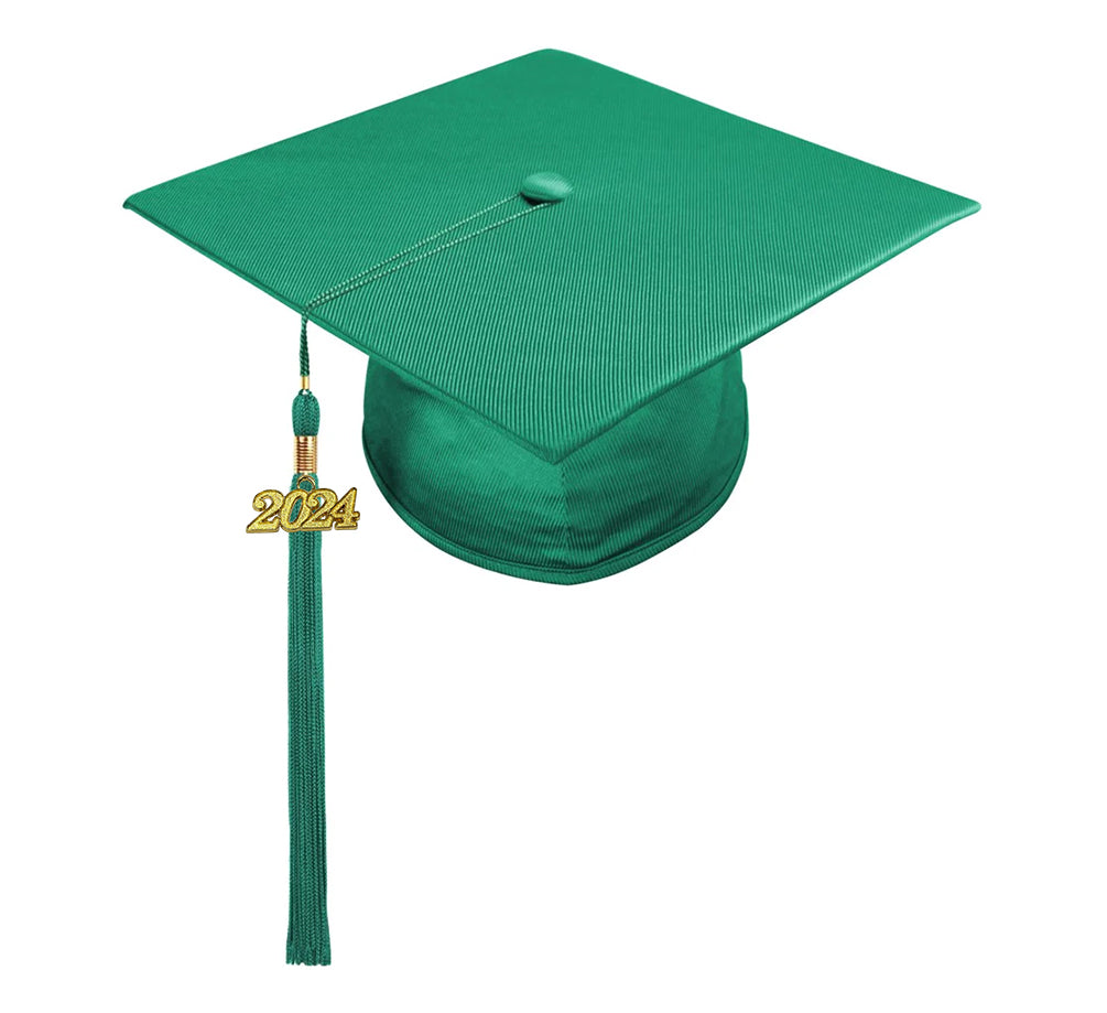 Child Shiny Emerald Green Graduation Cap & Tassel - Preschool & Kinder