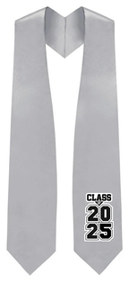 Silver "Class of 2025/2026" Graduation Stole