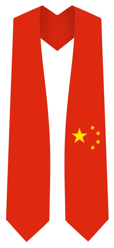 China Graduation Stole -  China Flag Sash