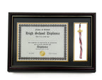 Diploma Frame with Tassel Holder in Real Wood Glossy Cherry with Gold Trim, Fits 8.5 x 11 Certificate