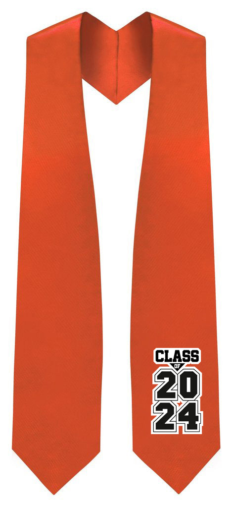 Orange "Class of 2024" Graduation Stole