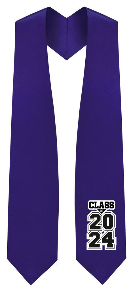 Purple "Class of 2024" Graduation Stole