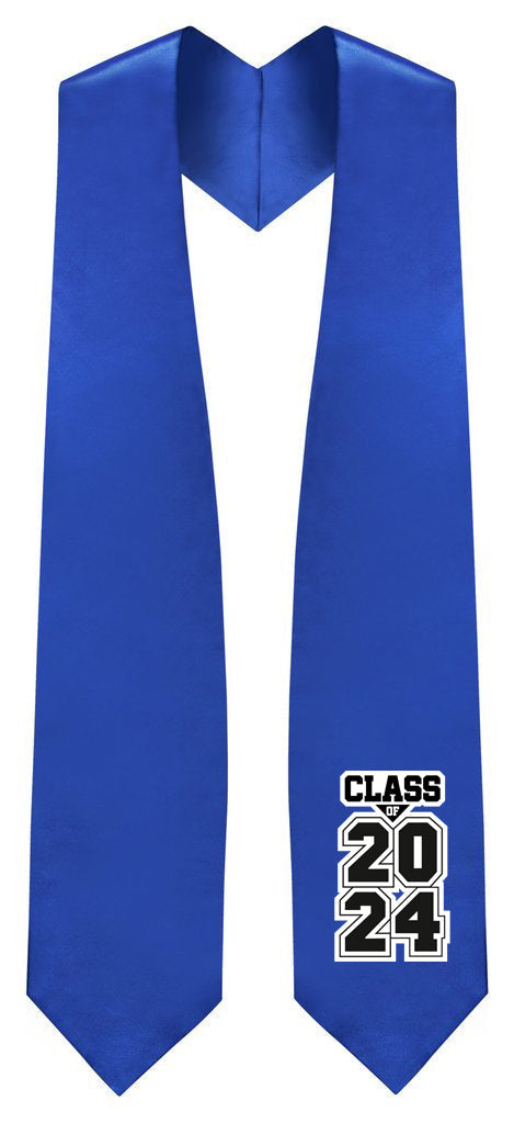 Royal Blue "Class of 2024" Graduation Stole