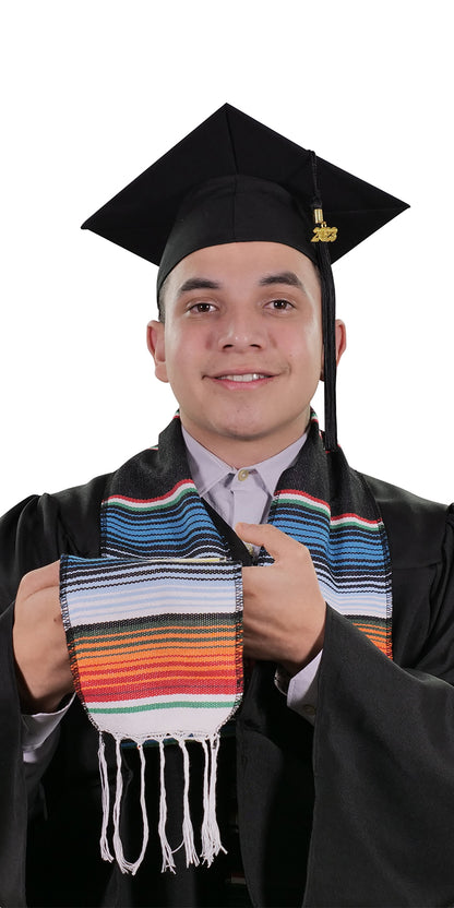 Black Mexican Serape Graduation Stole/Sash