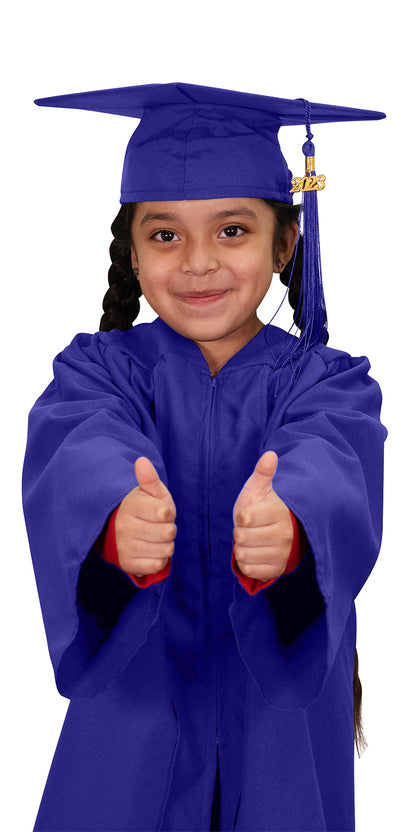 Child Matte Purple Graduation Cap & Gown - Preschool & Kindergarten