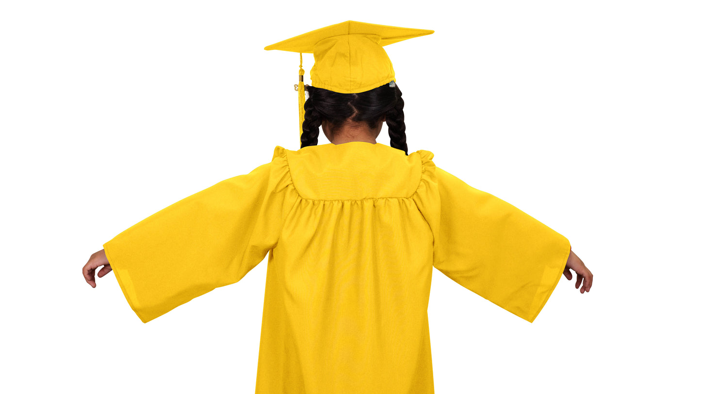 Child Matte Gold Graduation Cap & Gown - Preschool & Kindergarten