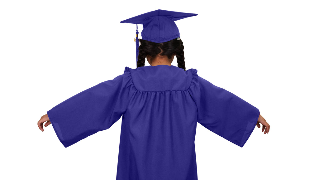 Child Matte Purple Graduation Cap & Gown - Preschool & Kindergarten