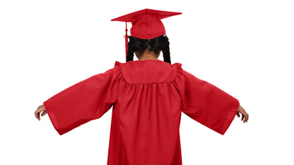 Child Matte Red Graduation Cap & Gown - Preschool & Kindergarten