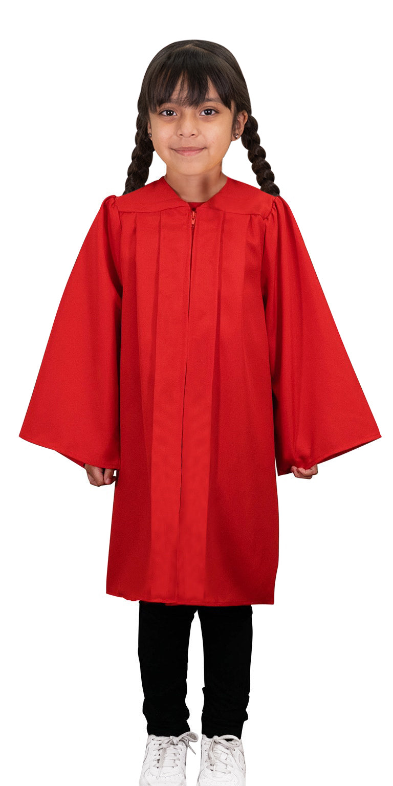 Child Matte Red Graduation Gown - Preschool & Kindergarten Gowns