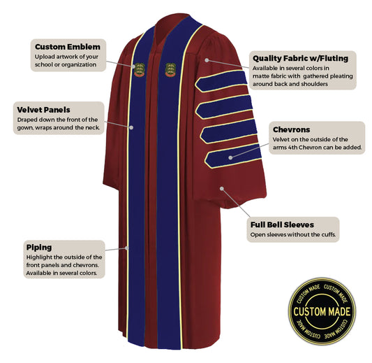 Custom Doctoral Graduation Gown - Doctorate Regalia