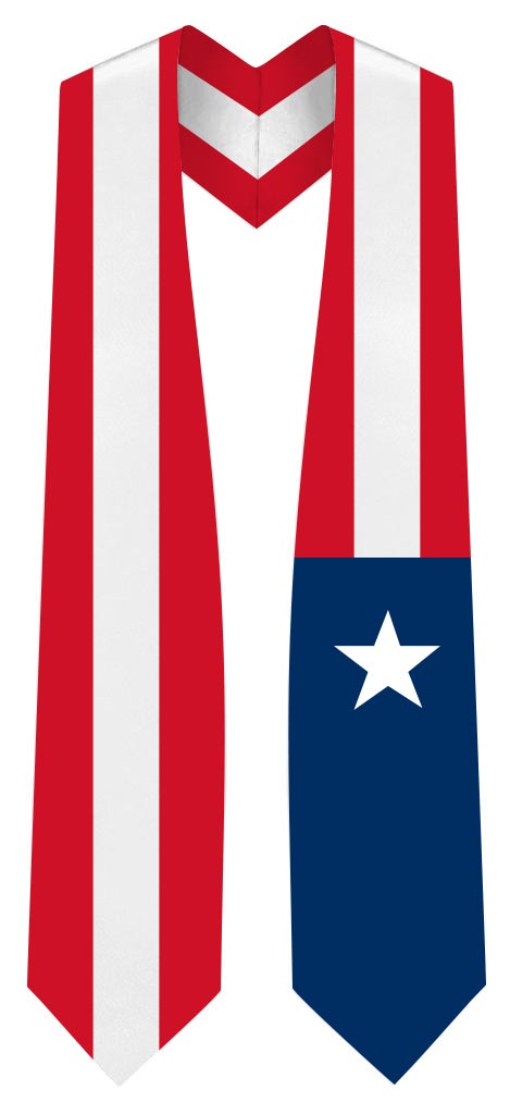 Puerto Rico Graduation Stole - Puerto Rico Flag Sash