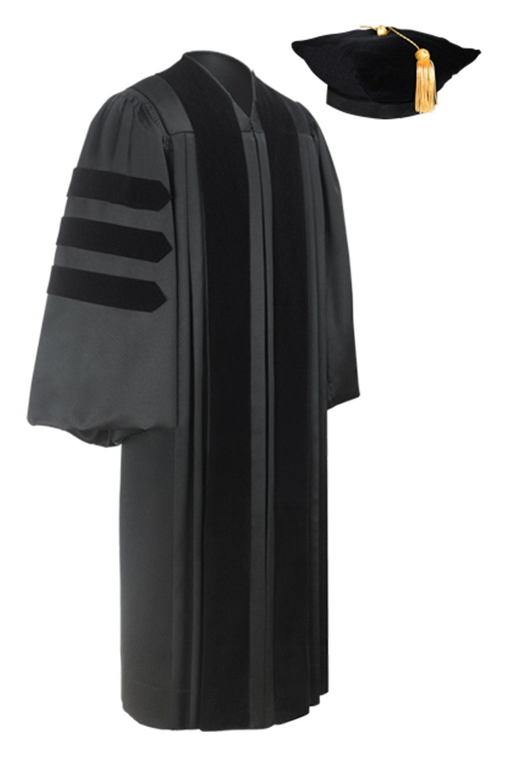Deluxe Doctoral Graduation Tam & Gown Package - Graduation Cap and Gown