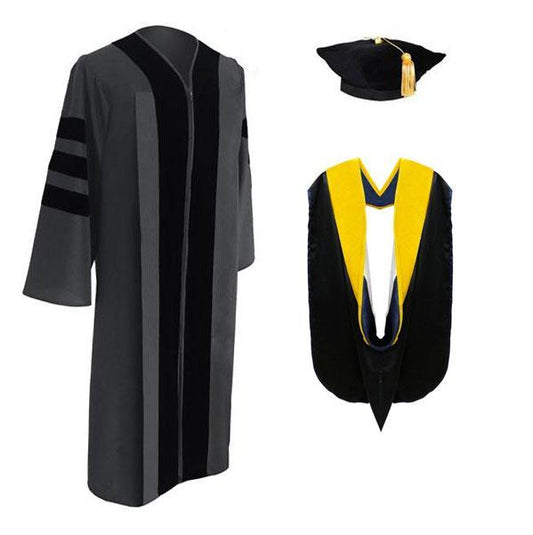 Classic Doctoral Graduation Tam, Gown & Hood Package