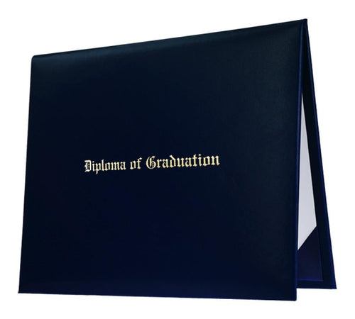 Navy Blue Imprinted Diploma Cover - High School Diploma Covers