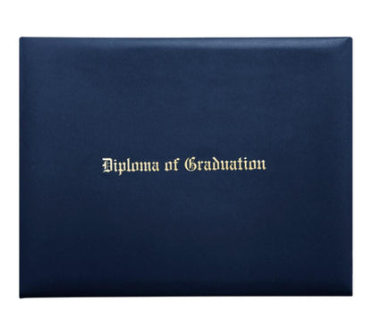Navy Blue Imprinted Diploma Cover - High School Diploma Covers - Graduation Cap and Gown