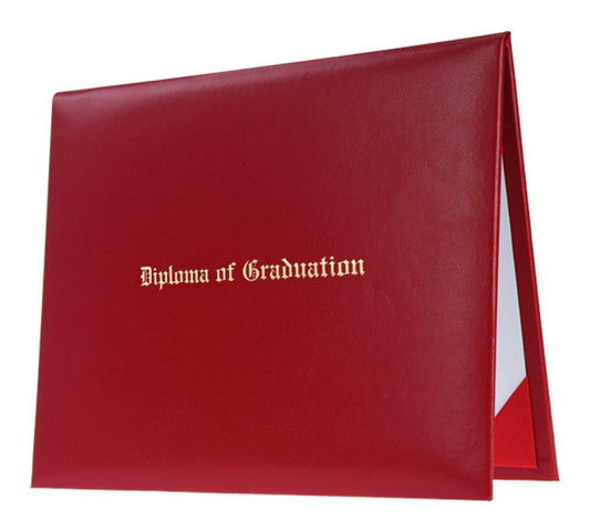 Red Imprinted Diploma Cover - High School Diploma Covers - GradCanada