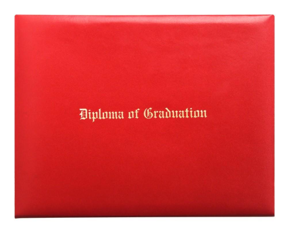 Red Imprinted Diploma Cover - High School Diploma Covers - GradCanada
