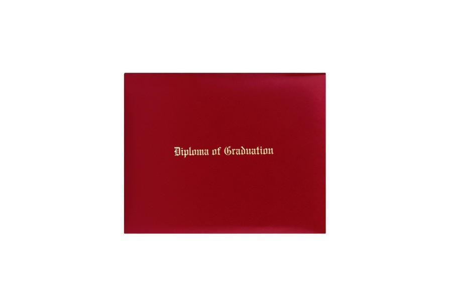 Red Imprinted Diploma Cover - High School Diploma Covers - GradCanada