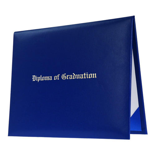 Royal Blue Imprinted Diploma Cover - High School Diploma Cover