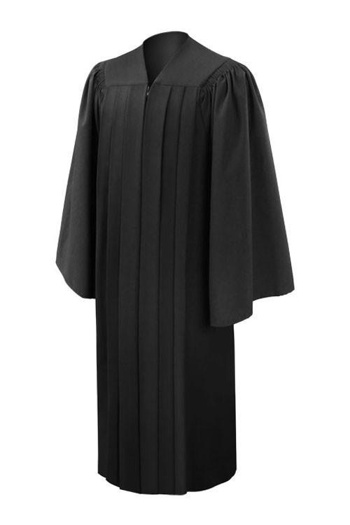 Deluxe Black High School Graduation Gown - Fluted Gown - GradCanada