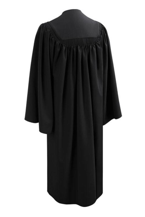 Deluxe Black High School Graduation Gown - Fluted Gown - GradCanada
