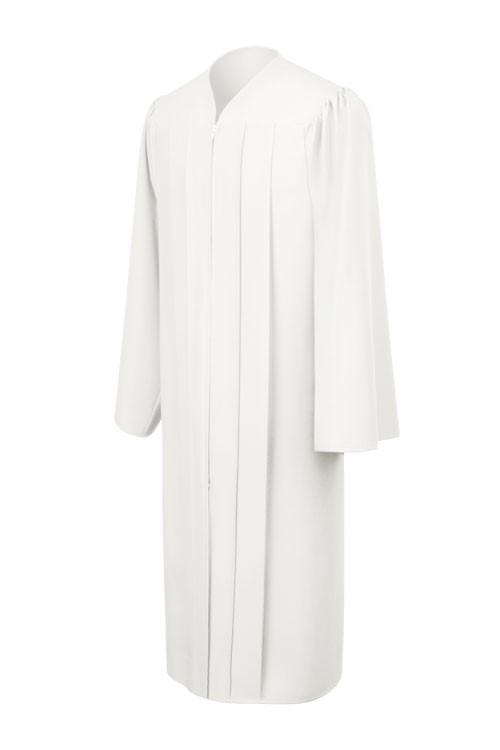 Matte White High School Graduation Gown - GradCanada