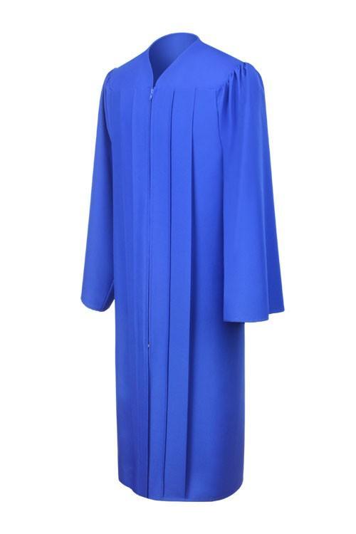 Matte Royal Blue High School Graduation Gown - GradCanada