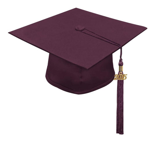 Matte Maroon High School Cap & Tassel - Graduation Caps - GradCanada
