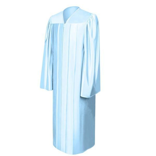 Shiny Light Blue High School Graduation Gown - GradCanada