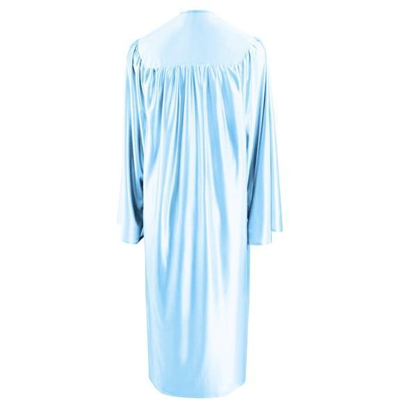 Shiny Light Blue High School Graduation Gown - GradCanada