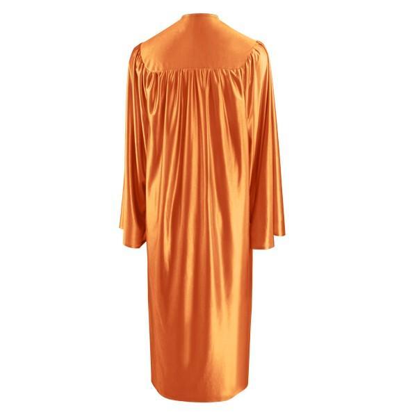Shiny Orange High School Graduation Gown - Graduation Cap and Gown