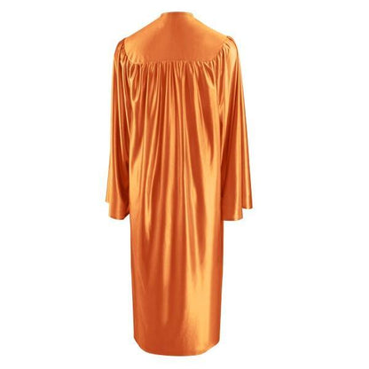 Shiny Orange High School Graduation Gown - Graduation Cap and Gown
