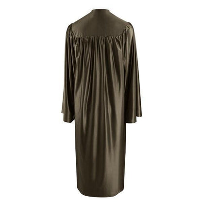 Shiny Brown High School Graduation Gown - Graduation Cap and Gown