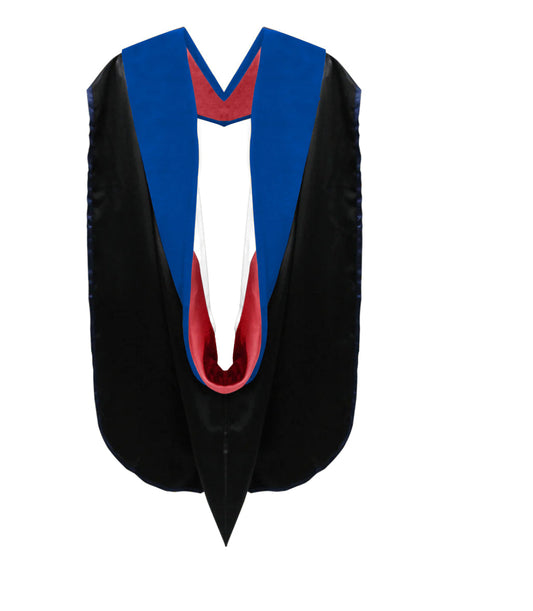 Phd Hood Royal Blue Velvet - Red & White