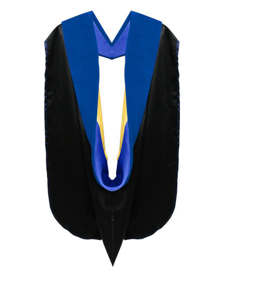 Phd Hood Royal Blue Velvet - Royal blue & Gold